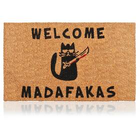 B0bcq1rgjd Amaru Door Mats Welcome Madafakas - 17 Inch X29 Coir Mat With Heavy Duty Backing