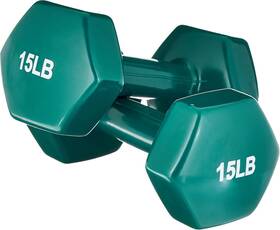Amazon Basics 192233040196 Vinyl Coated Dumbbell Hand Weights 30 Pound Teal