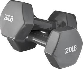 Amazon Basics 192233040202 Vinyl Coated Dumbbell Hand Weights 20 Pounds Grey