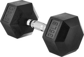 Amazon Basics 642940666764 Rubber Hex Dumbbell Hand Weight 35 Pounds Black
