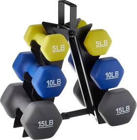 Amazon Basics Sdns6-ab60 Neoprene Dumbbell Hand Weights Green/blue/grey