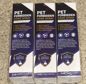Amzserve X003t1rp3x Lot Of 3 Pet Forbidden Zone Spray Dogs Cats Natural Ingredients 1.75ml Exp 8/26