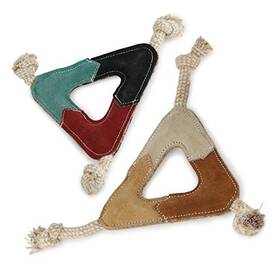 Arjan Commerce Pvt Ltd Ac-190a-usa Triangle Shape Natural Suede Leather Chew Toy For Medium To Large Dogs
