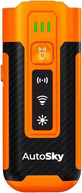 Autosky Apu-100 Ultrasonic Dog Bark Control Device Portable Orange And Black