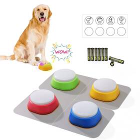 Blanou 700773235523 Dog Talking Buttons 4 Pack Communication Voice Recorder Pet Training Blanou 700773235523 Dog Talking Buttons 4 Pack Communication Voice Recorder Pet Training
