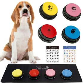 Boskey 725188446784 Set Of 4 Dog Buttons Communication Button Talking Recordabl Boskey 725188446784 Set Of 4 Dog Buttons Communication Button Talking Recordabl