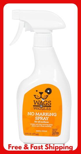 639253154 Branded Wags And Wiggles No Marking Deterrent Training Spray For Dogs - Indoor Dog Pee Rep 639253154 Branded Wags And Wiggles No Marking Deterrent Training Spray For Dogs - Indoor Dog Pee Rep
