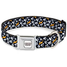 Buckle-down Dc-wlt056-l Looney Tunes Pet Collar Dog Metal Seatbelt Daffy Duck Express
