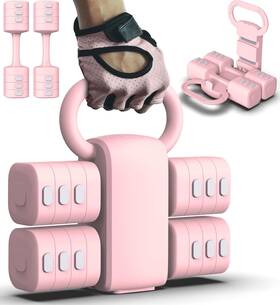 Bulufree 716597161344 Adjustable Dumbbell Set Of 2 4 In 1 Free Weights Dumbbells For Pink