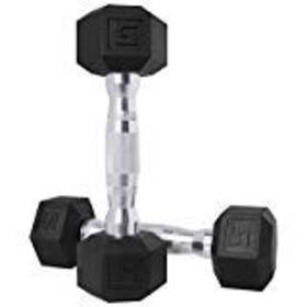 Cap Barbell 702556032114 Coated Hex Dumbbell Weights Pair 5 Pound Black