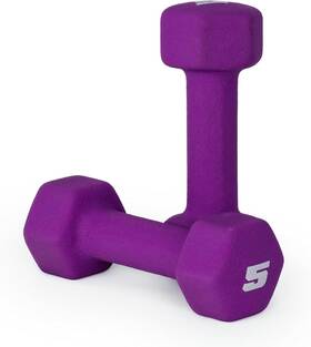Cap Barbell 702556086766 Neoprene Dumbbell Hand Weights - Pair 5 Lb Violet Cap Barbell 702556086766 Neoprene Dumbbell Hand Weights - Pair 5 Lb Violet