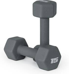 Cap Barbell 702556086834 Neoprene Dumbbell Weights Pairs And Sets Multiple 15 Lb Pair Ash
