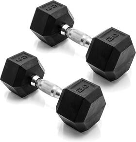 Cap Barbell 702556095317 Coated Dumbbell Weight Multiple Options Pairs 20 Lb - Pair Hex