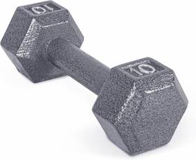 Cap Barbell 702556102695 Cast Iron Hex Dumbbell Multiple Options 10 Lb Gray Single Cap Barbell 702556102695 Cast Iron Hex Dumbbell Multiple Options 10 Lb Gray Single