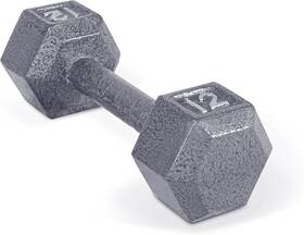 Cap Barbell 702556102701 Cast Iron Hex Dumbbell Multiple Options 12 Lb Gray Single