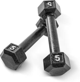 Cap Barbell 702556103395 Cast Iron Hex Dumbbell Multiple Options 5 Lb Black Pair