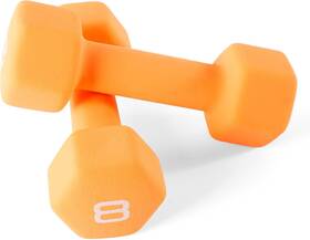 Cap Barbell 702556131824 Neoprene Coated Dumbbell Weight 8 Lb Pair Orange