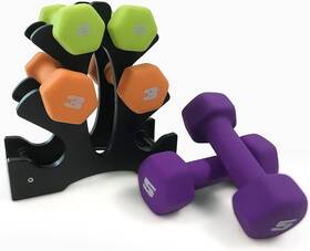 Sdn4sis-20r Cap Barbell 32 Lb Set Of Neoprene Dumbbells With Rack 20 Sdn4sis-20r Cap Barbell 32 Lb Set Of Neoprene Dumbbells With Rack 20