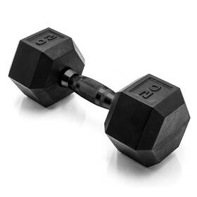 Sdrbis-020 Cap Barbell 20 Lb Rubber Coated Hex Dumbbell Hand Weight - Black