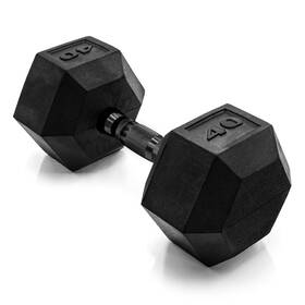 Cap Barbell Sdrbis-040 40 Lb Rubber Coated Hex Dumbbell Hand Weight - Black