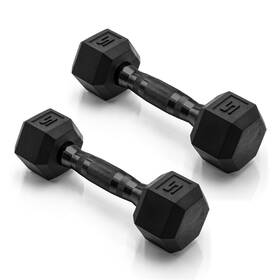Sdrbpis-10 Cap Barbell 5 Lb Coated Hex Dumbbell Pair With Black Handle -