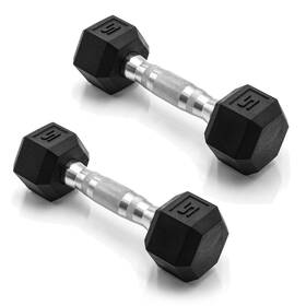 Sdrpis-10 Cap Barbell 5 Lb Rubber Coated Hex Dumbbell Hand Weight - Pair