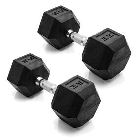 Sdrpis-70 Cap Barbell 35 Lb Rubber Coated Hex Dumbbell Hand Weight - Pair