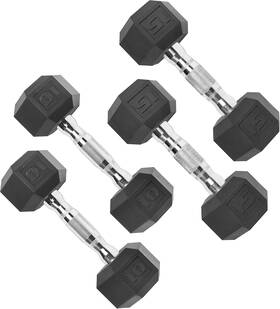 Sdrsis-50b Cap Barbell Coated 50 Lb - Set 10 X 2 And 15 Chrome Handles