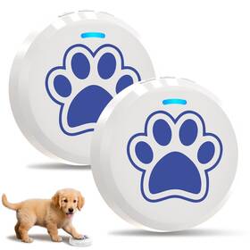 Chunhee Cb10-wh/bu-2 Dog Training Bells For Door - 4.33 Inch Extra-large Button 2