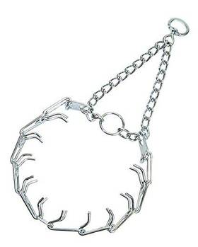 Coastal Pet Products G3822 Chrome Plated Prong Dog Training Collar 25in X 4.0mm Neck Size Up To 21in