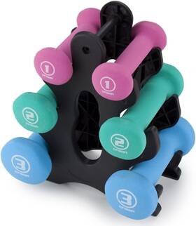 5799667 Crown Sporting Goods Hand Weights Dumbbells Set - 1 2 And 3 Lbs With Rack Sof 5799667 Crown Sporting Goods Hand Weights Dumbbells Set - 1 2 And 3 Lbs With Rack Sof