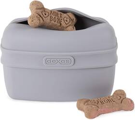 Dexas Pw600429 Pooch Pouch Clip-on Training Treat Container Grey Flexible Memory Silicone