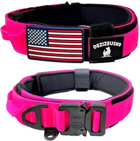 Dezizeusk9 716715686834 Tactical Dog Collar With Handle American Flag Patch 1.5 Inch Wide Thick Hea Dezizeusk9 716715686834 Tactical Dog Collar With Handle American Flag Patch 1.5 Inch Wide Thick Hea