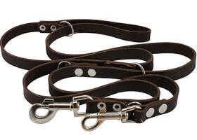 Dogs My Love T-kzh-610-6 Brown 6 Way European Multifunctional Leather Dog Leash Adjustable Schutzhund