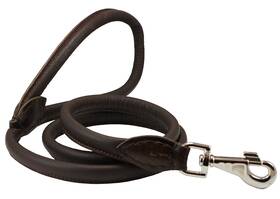 Z-982-6 Dogs My Love 4ft Long Round Genuine Rolled Leather Dog Leash Brown Large 1/ Z-982-6 Dogs My Love 4ft Long Round Genuine Rolled Leather Dog Leash Brown Large 1/
