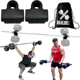 Dualbell 197644965632 Dumbbell Barbell Converter - 1 Inch Black Pair For Standard Bar