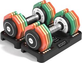 Eoat-db21 Eoat Adjustable Dumbbells Set/single 12.5lb/22.5lb/55lb 5 In 1 Free