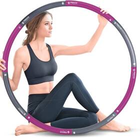 Hoop-p-5 Feecco Fitness Weighted Hoop 8 Detachable Sections For Weight Purple/gray