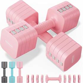 Dum-10lb-nsp Feierdun Adjustable Dumbbell Set Of 2 Each 2/4/6/8/10 Lbs Weight For Pink