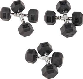 Fitvids 810133180797 Premium Rubber Coated Hex Dumbbell Weight Set Multiple Packages