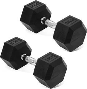 Fitvids 810180850513 Hex Dumbbells Rubber Coated Hand Weights Pairs For Exercises And Black