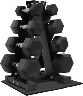 Sf-a100 Fitvids Rubber Coated Hex Dumbbell Weight Set And Storage Rack 100lb Or Black Sf-a100 Fitvids Rubber Coated Hex Dumbbell Weight Set And Storage Rack 100lb Or Black