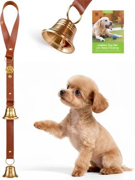 Folksmate Ma-us56-db Leather Dog Door Bells For Potty One Bell Brown/leather