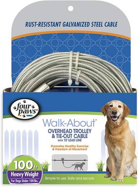Four Paws 045663840716 Heavy Weight Dog Trolley Exerciser Silver 1ea/100 Ft