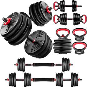 Goimu 743267676693 Adjustable Dumbbells 55/77lbs Free Weight Set 4 In 1 Dumbbell Black