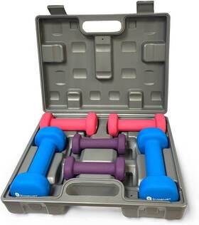 Gymenist 689483088349 Dumbbell Set With Hard Plastic Case 6 Piece 1lb - 2lb 4lb Gymenist 689483088349 Dumbbell Set With Hard Plastic Case 6 Piece 1lb - 2lb 4lb