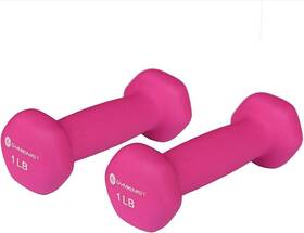 Gymenist 810083212654 Pair Of Dumbbells Set 2 Soft Non Slip Grip 1-lb Hot Pink
