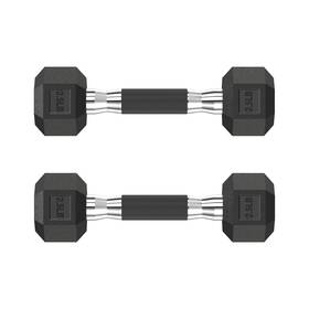 Handbode S01hb07d02d5p-a1 Hex Rubber Dumbbells Non-slip Handle Design For 2.5 Lb Pair Black