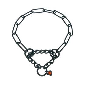 5151404657 Herm Sprenger Black Stainless Steel Fur Saver Dog Collar Long Link ... Fast Ship