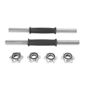 Xt0163 Hevike Threaded Dumbbell Rubber/chrome Handles 14 Inches X 1 Inch Black Handle